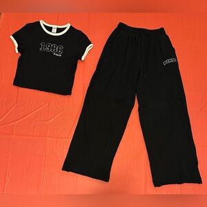 PINK Victoria's Secret Tee and flare joggers set